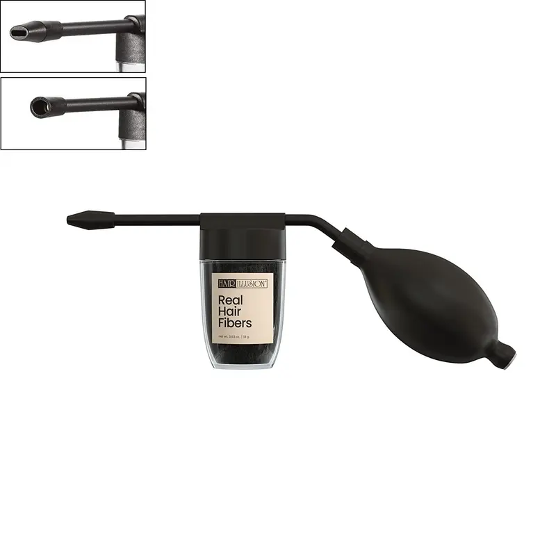 Hair Illusion - Appliateur Spray à Embout Plat Amovible pour Lignes de Cheveux Précises (Embout Rond pour Couverture Large)