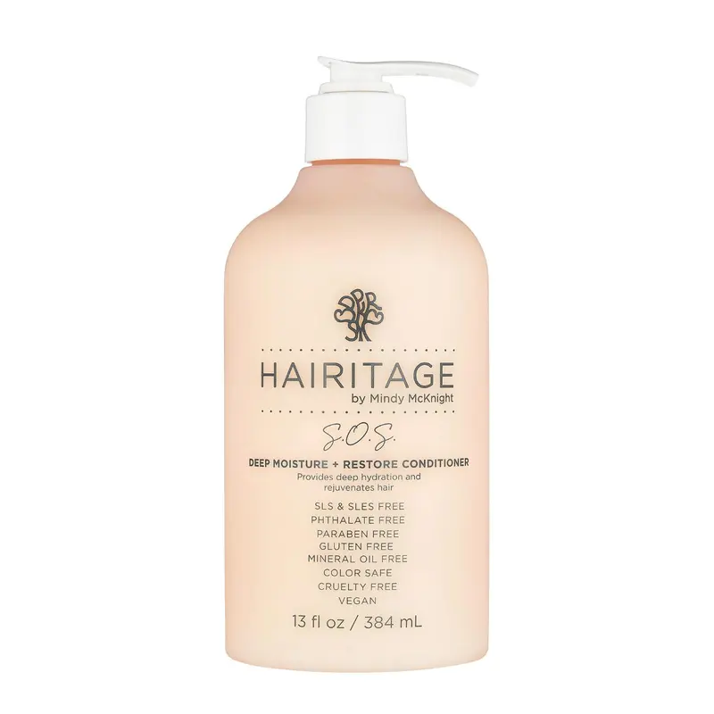 Hairitage Soin Profond Hydratant & Réparateur – Après-shampoing à l’huile de carthame, cheveux épais et bouclés – Végan – 13 oz