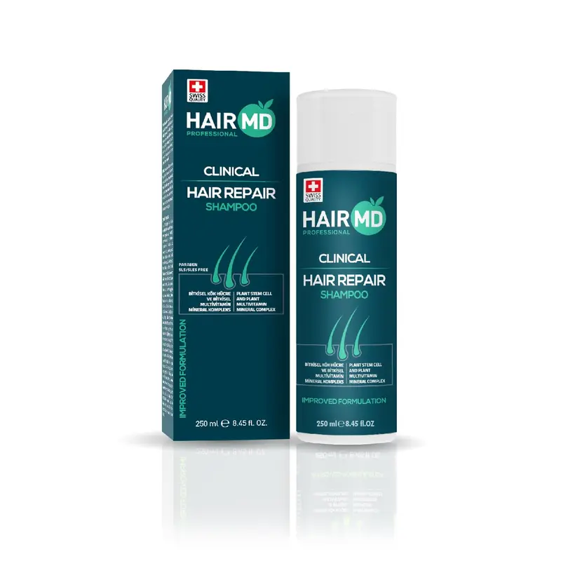 HairMD Shampoing Réparation Post-Transplantation — Biotine, 250 ml, Protection du Cuir Chevelu