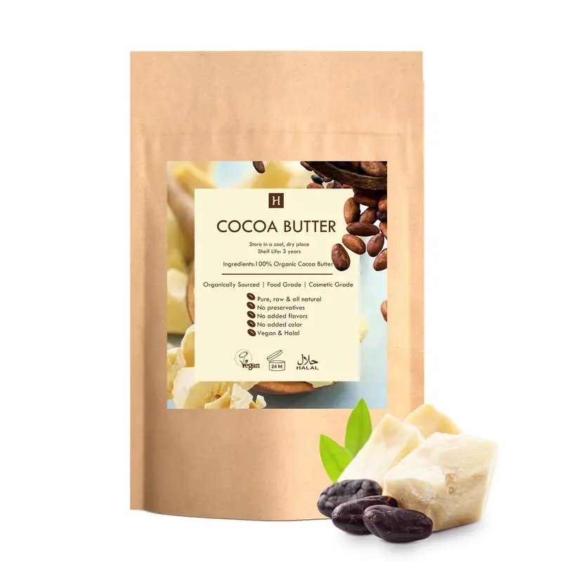 HalalEveryDay Beurre de cacao brut 5 lb – Alimentaire & Cosmétique, Non Raffiné