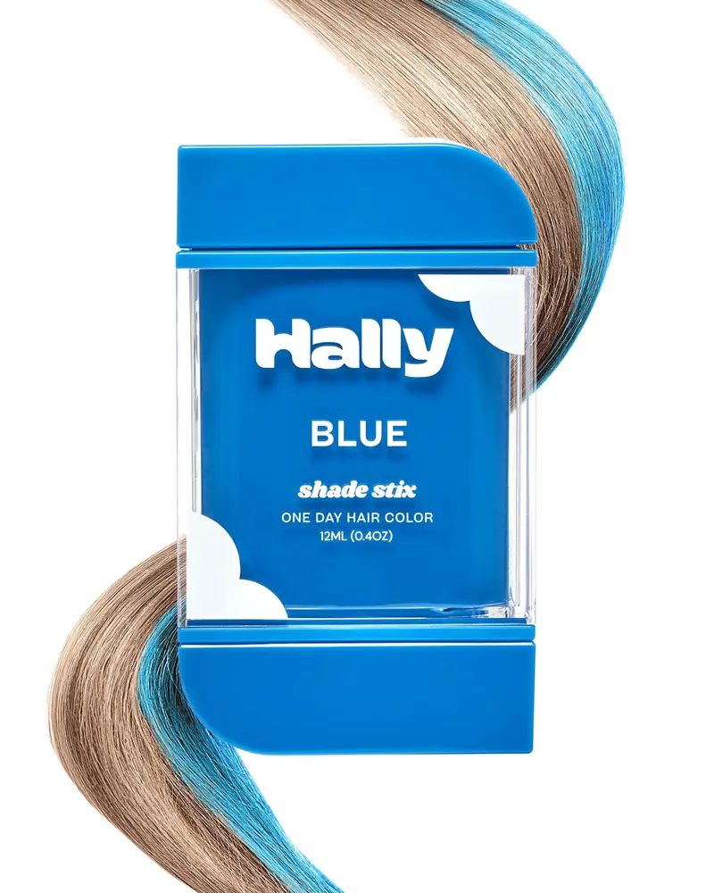 Hally Hair Shade Stix Bleu – Coloration Temporaire pour Cheveux, Lavable en 1 Shampoing (12 ml)