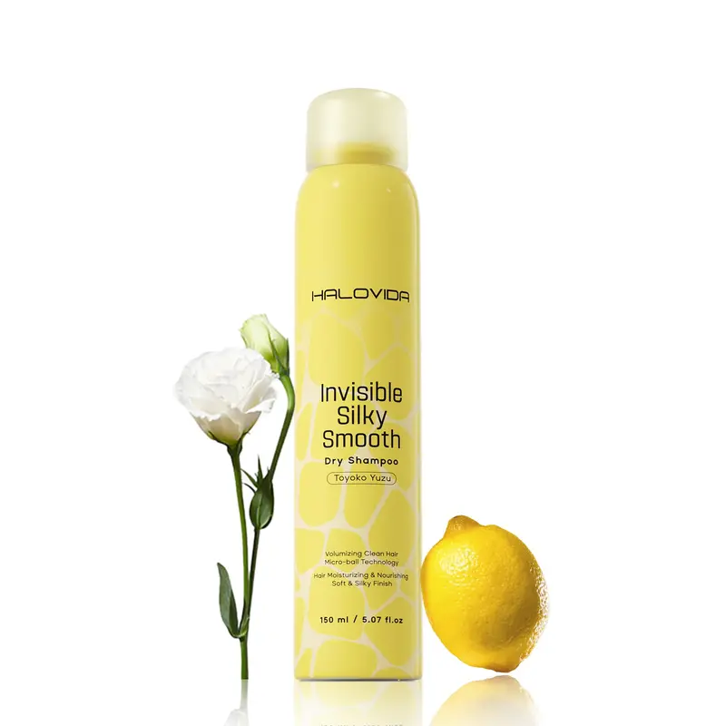 HALOVIDA Shampooing Sec Invisible Yuzu – Absorbe l’Huile, Donne du Volume et Rafraîchit les Cheveux (150 ml)