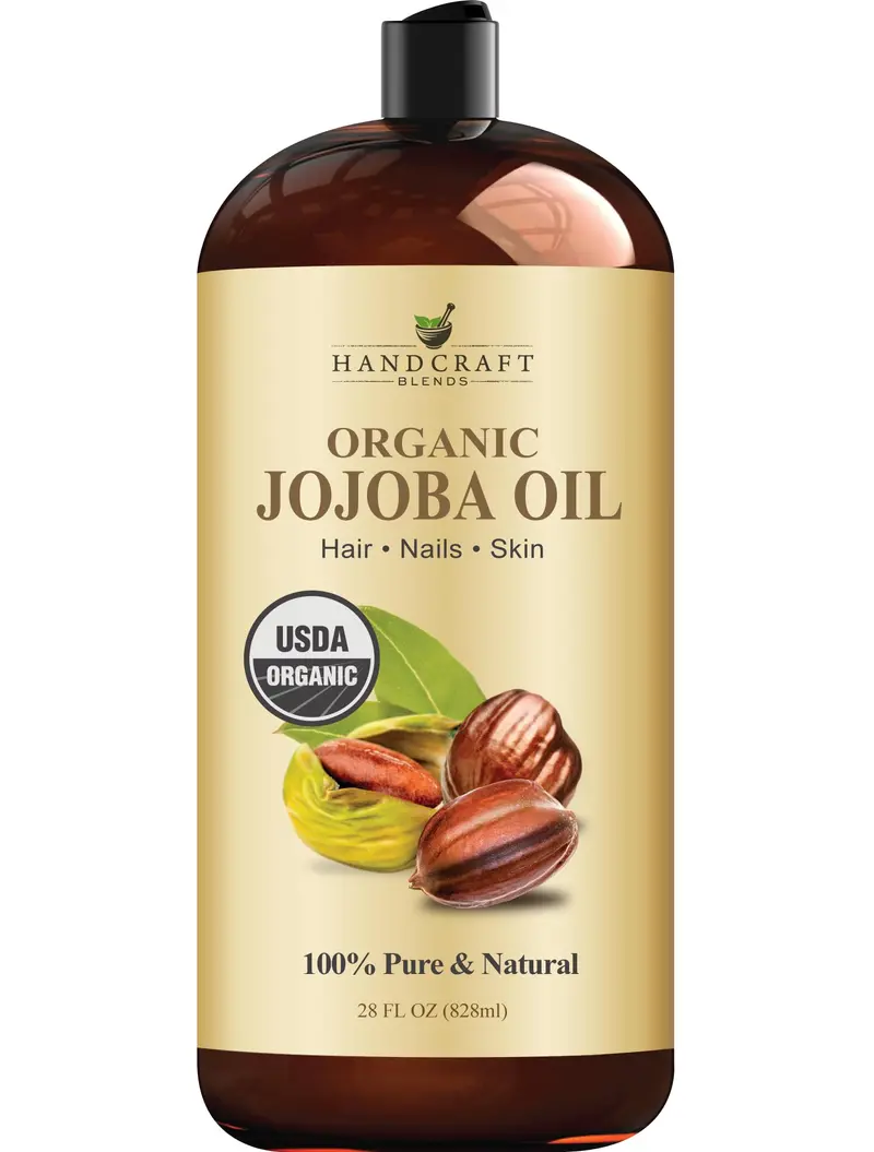 Handcraft Blends Huile de Jojoba Biologique – Pressée à froid | 28 oz | Pure et Naturelle | Pour cheveux, peau et visage | Sans hexane