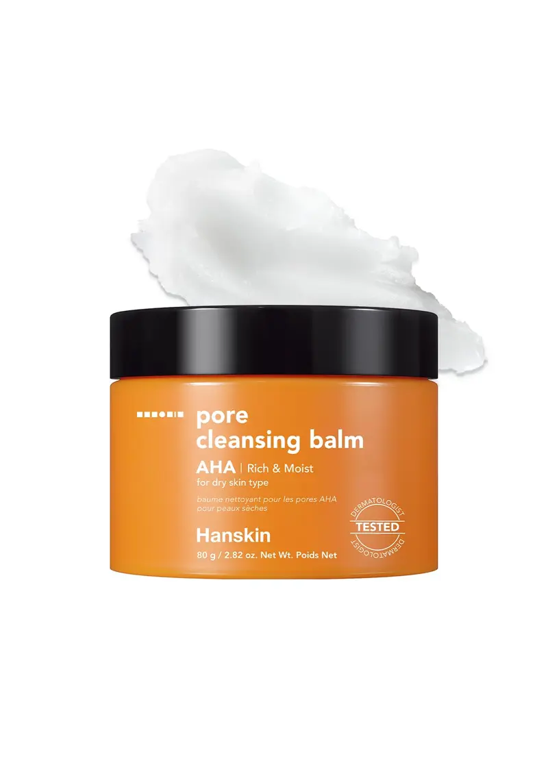 Hanskin Baume Nettoyant AHA pour les Pores – Nettoyage Fondant Doux, Peau Sèche | Cosmétique Coréen | 80 g