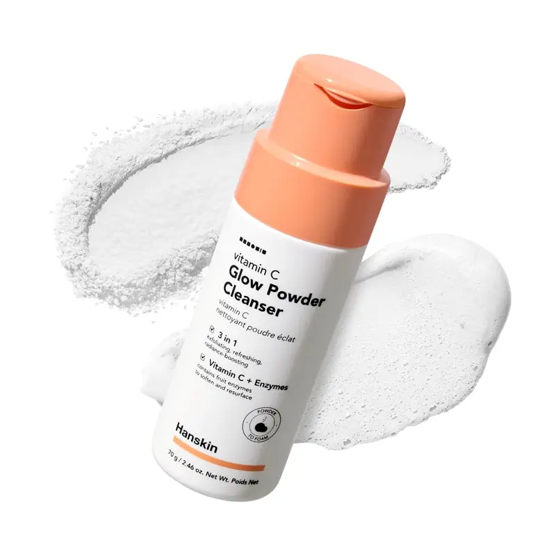 Hanskin Nettoyant en Poudre Éclat Vitamine C – Éclat Coréen, Enzyme Papaye, Vitamine C | Poudre à Mousse Hydratante 70 ml