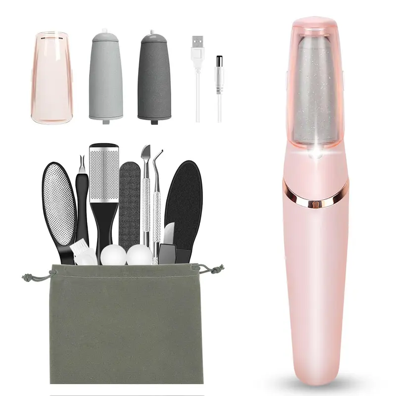 Haootadiy – Outil pédicure électrique 12 en 1 pour callosités des pieds, rechargeable