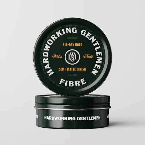 Hardworking Gentlemen Fibre – Fibre coiffante hommes, maintien moyen‑haut, fini mat, ingrédients propres, 3 oz, fabriqué aux États‑Unis