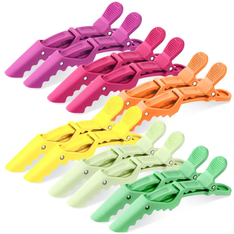 Havawish – Lot de 12 pinces crocodile pour cheveux, couleurs néon, effet mat – idéal pour femmes