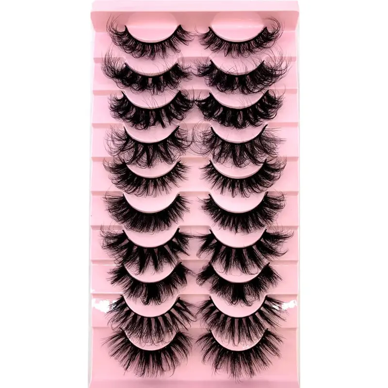 HBZGTLAD Faux Cils Mink 3D – Fin Winged End, Naturels et Végan MX-3
