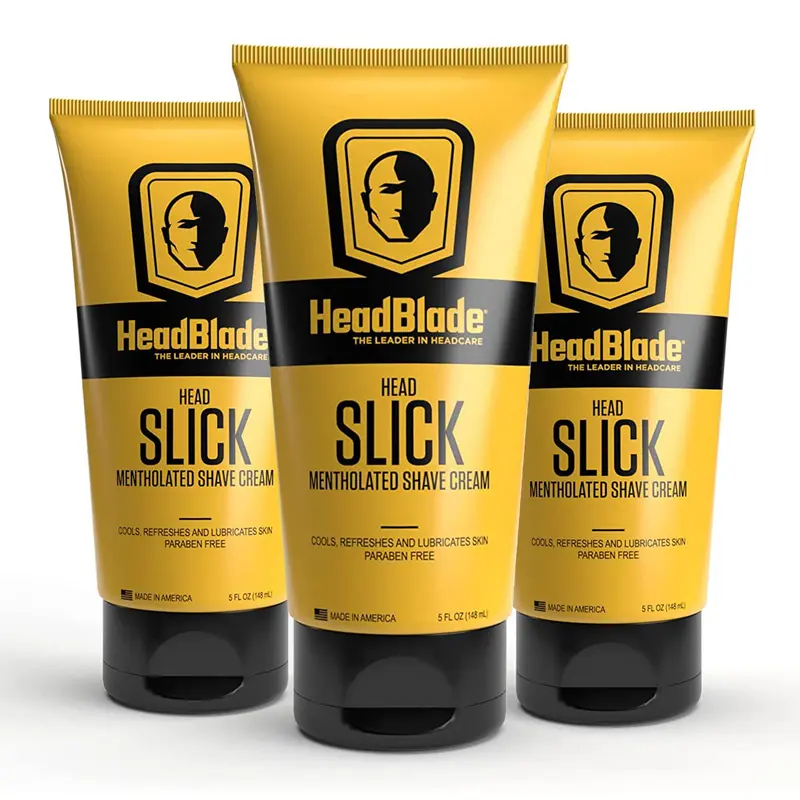 HeadBlade HeadSlick Crème de Rasage Tête – Sans Coupures ni Irritations | Pack 3 × 5 oz