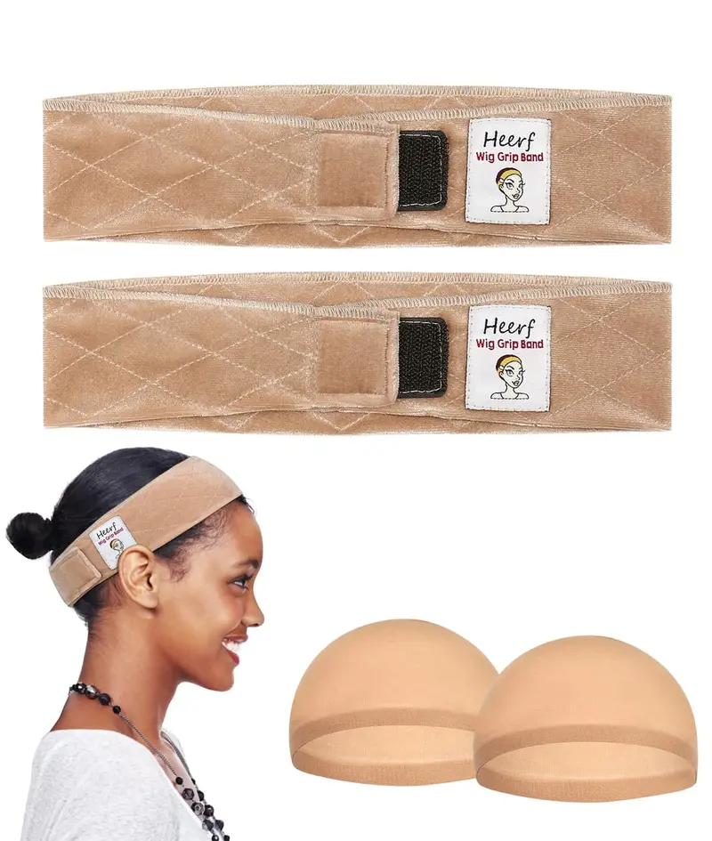 Heerf Bande Velours Ajustable – Support et Doublure pour Perruques (Hommes et Femmes) – Lot de 2