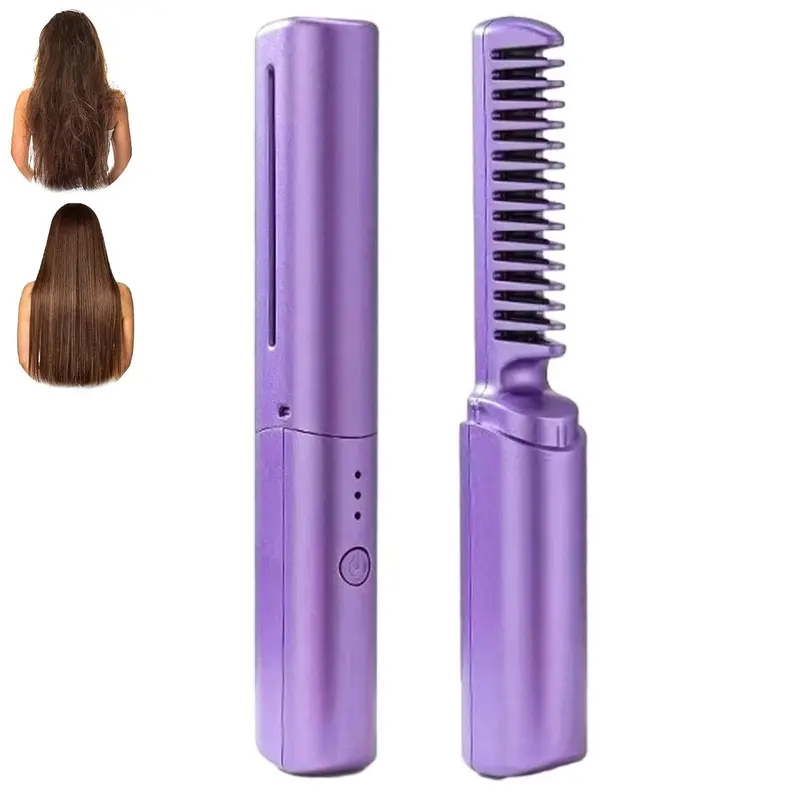 Hekisace – Brosse Coiffage en Céramique 2026, 2 en 1 sans fil, 3 températures, Violet