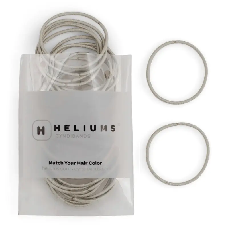 Heliums Elastiques Cheveux Fins Gris Clair – 2 mm, 1,75 pouces, Maintien Moyen, Lot de 40