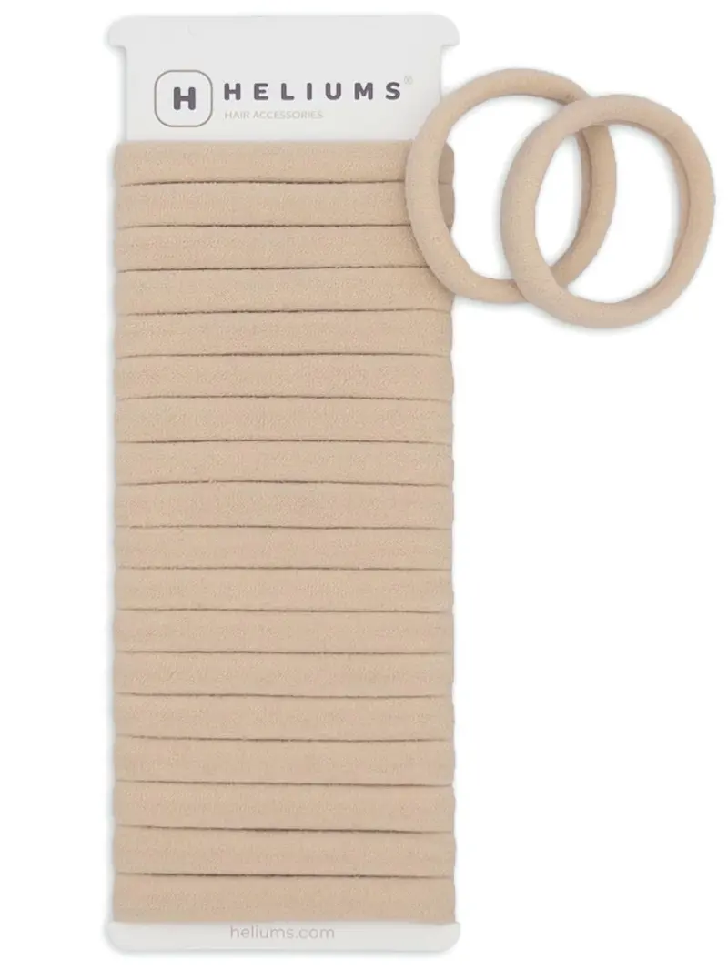 Heliums Élastiques Doux pour Cheveux — Sans Dommages, Nylon Sans Couture, Blond Clair, Lot de 20, 1,5 po