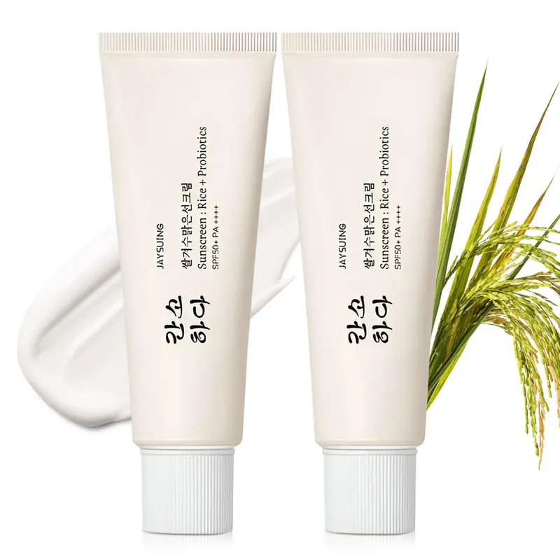 HENGRUNXIN Relief Sun Crème Solaire SPF50+ — Soins Coréens pour Toutes les Peaux (2 pièces)