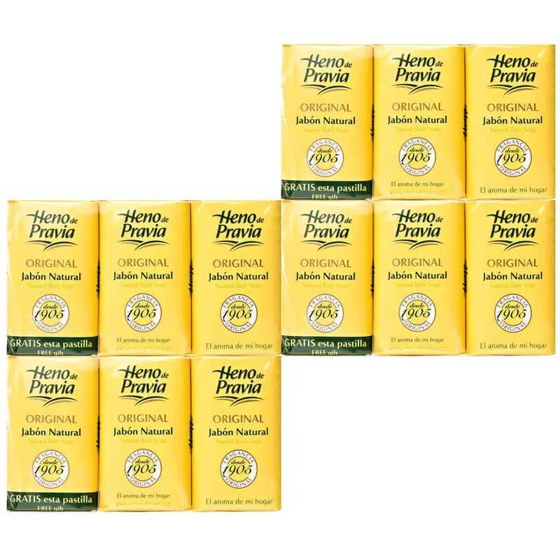 Heno de Pravia – Lot de 4 ensembles de 2 savons + 4 oz offerts (12 savons)