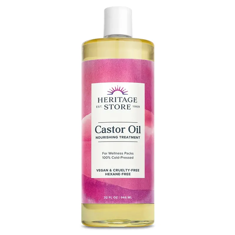 HERITAGE STORE Huile de ricin nourrissante – Hydratation profonde pour cheveux, peau, cils et sourcils | 32oz