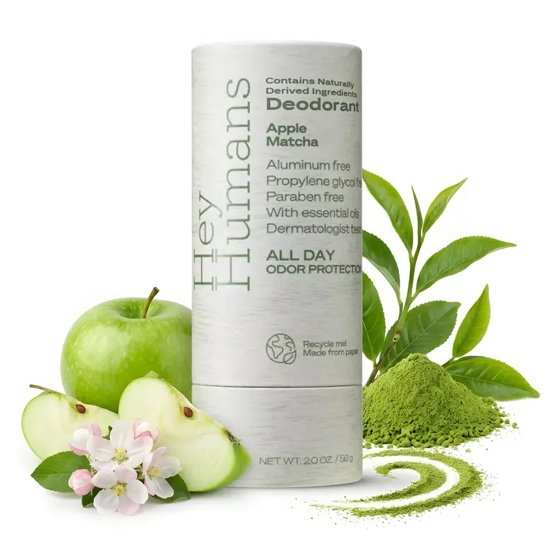 Hey Humans Déodorant Apple Matcha — Sans Aluminium, Ingrédients Naturels, Protection Tout au Long de la Journée