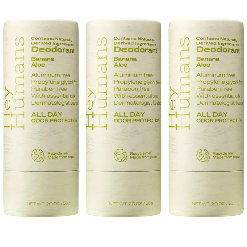 Hey Humans Déodorant Sans Aluminium – Banane & Aloe, Frais et Emballage Durable