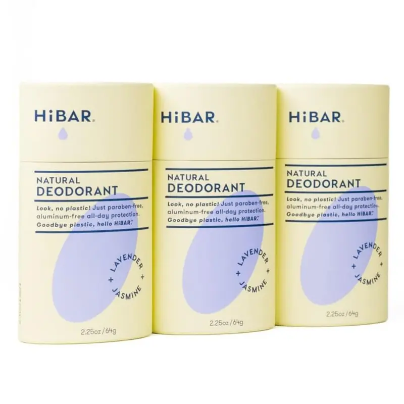 HiBAR Déodorant Lavande & Jasmin sans plastique – Lot de 3, végan, sans aluminium