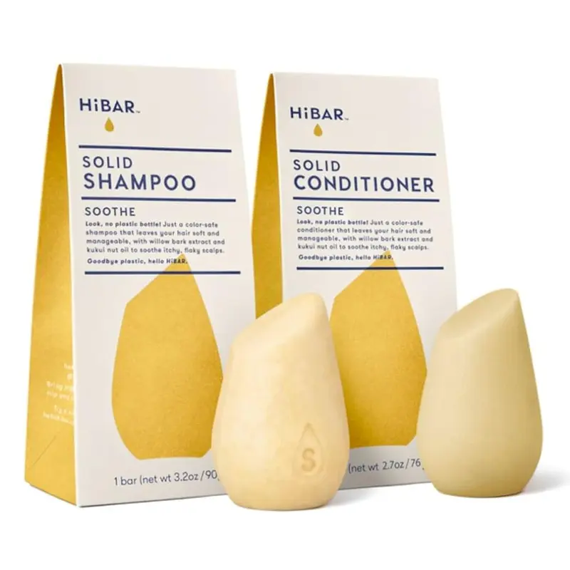 HiBAR Soothe – Coffret Shampoing Solide & Après-Shampooing Solide pour Cuir Chevelu Sec
