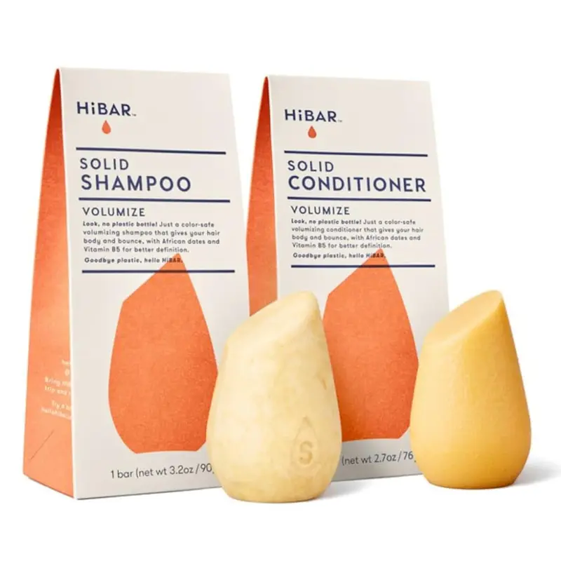 HiBAR Volumize – Ensemble Shampoing et Après-shampoing Solides pour Cheveux Fins – Volume et Définition
