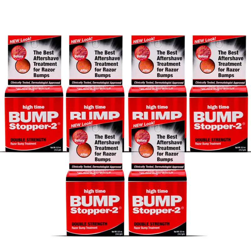 High Time Bump Stopper 2 Double Strength – Soulage les irritations liées au rasage et les poils incarnés – Après-rasage pour hommes – 0,5 OZ (lot de 6)