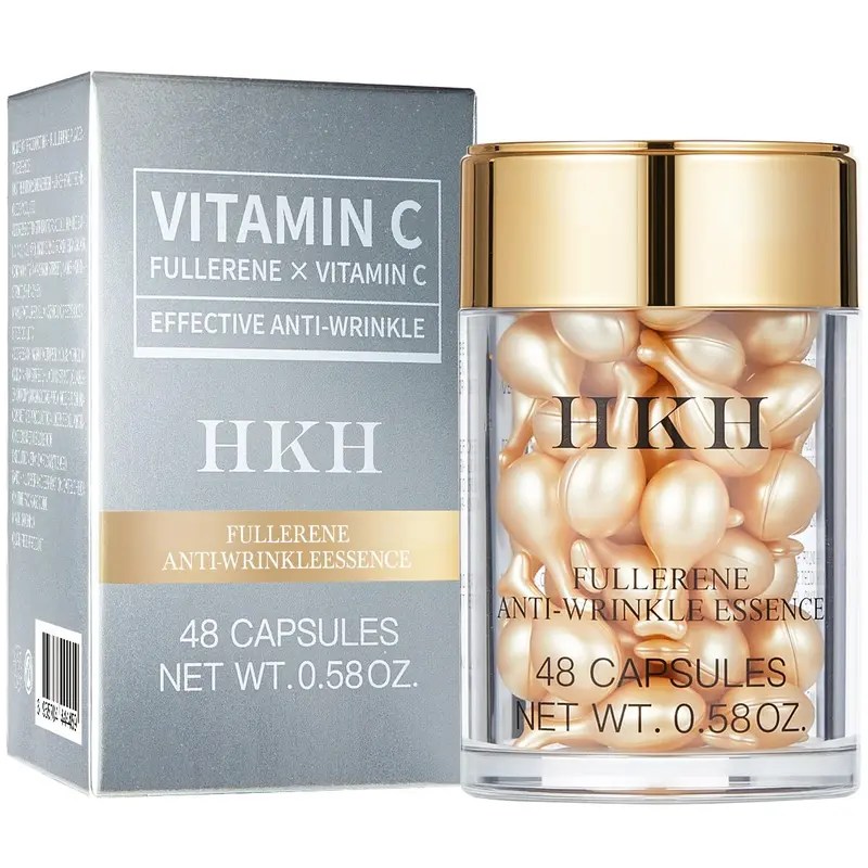 HKH Sérum Capsule Vitamine C pour le Visage – 48 Capsules, Anti-Âge, Raffermit et Lisse