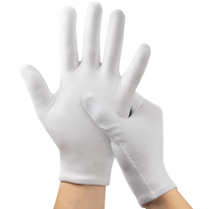 HMNYSOL Gants Hydratants Nuit – 5 Paires (10 Pièces) en Coton Blanc SPA pour Mains Sèches