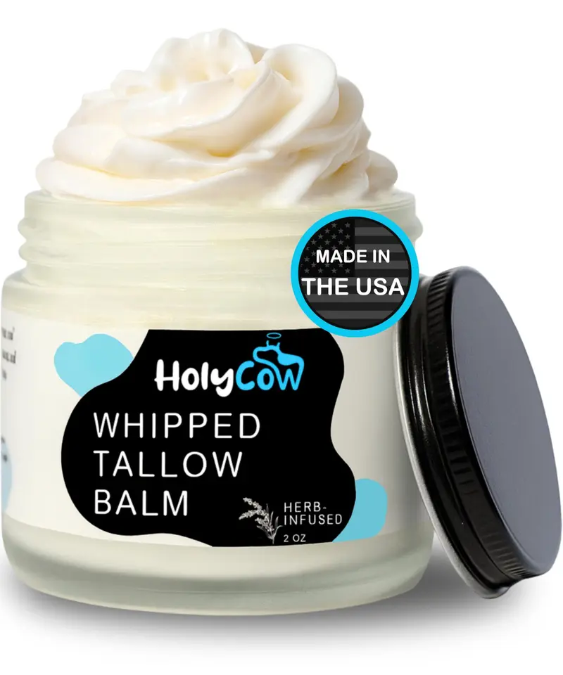HolyCow Baume au Suif de Boeuf – Hydratation Visage avec Jojoba Bio (Sans Parfum)