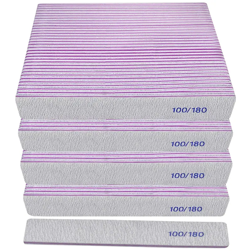 HomeyEra Lime à ongles 100/180 double-face — Carré 7,1 pouces (12 pièces)