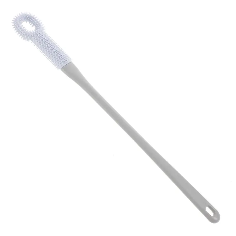 HOMOCONO Brosse pour pieds en silicone souple, longue poignée – Nettoyage en profondeur et soin quotidien (bleu)