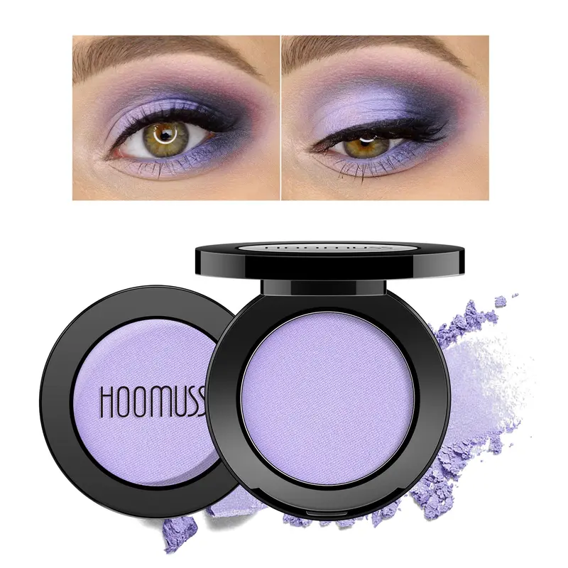 HOOMUSS Ombre à Paupières Violet Matte – Fard Pressé, Pigmentation Intense, Tenue Longue Sans Plis (Lavande)