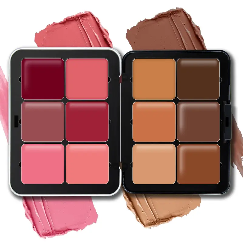 HOSAILY Palette Crème Blush & Concealer – 12 teintes, longue tenue et waterproof