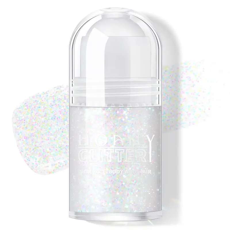 HOSAILY Roll-on Paillettes Holographiques – Gel scintillant visage et corps, couleur changeante selon la lumière (Dazzle)