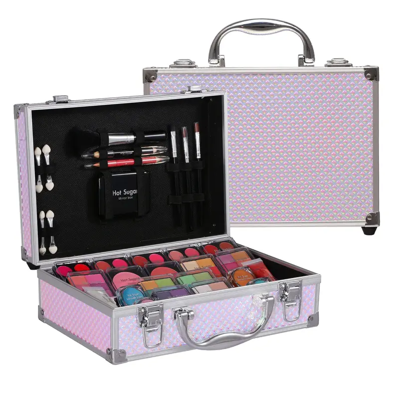 Hot Sugar Coffret Maquillage Débutant – Palette Yeux, Blush, Brillant à Lèvres, Crayon et Miroir