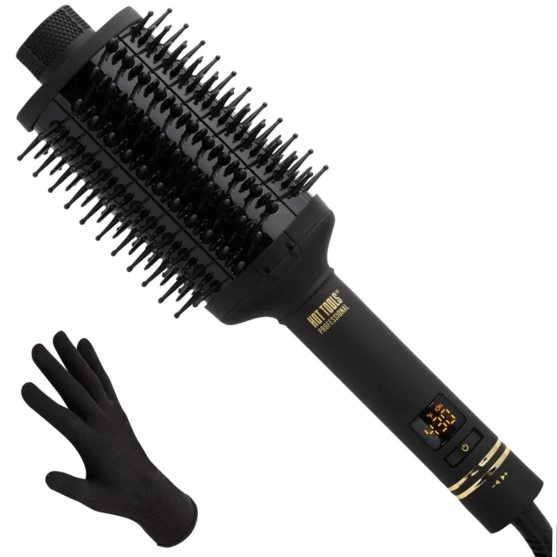 HOT TOOLS Pro Artist Brosse Ovale Chauffante – Noir et Or | Coiffage Professionnel