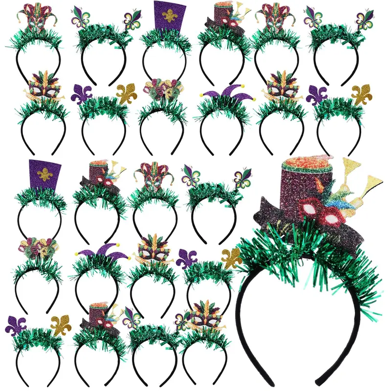Hotop 24 Bandeaux Mardi Gras — 8 Styles pour Adultes, Carnaval 2026
