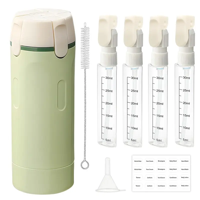 HSXCCL — Ensemble Bouteilles Voyage 4 en 1 Réutilisables, Sans Fuite, Compact et Pratique