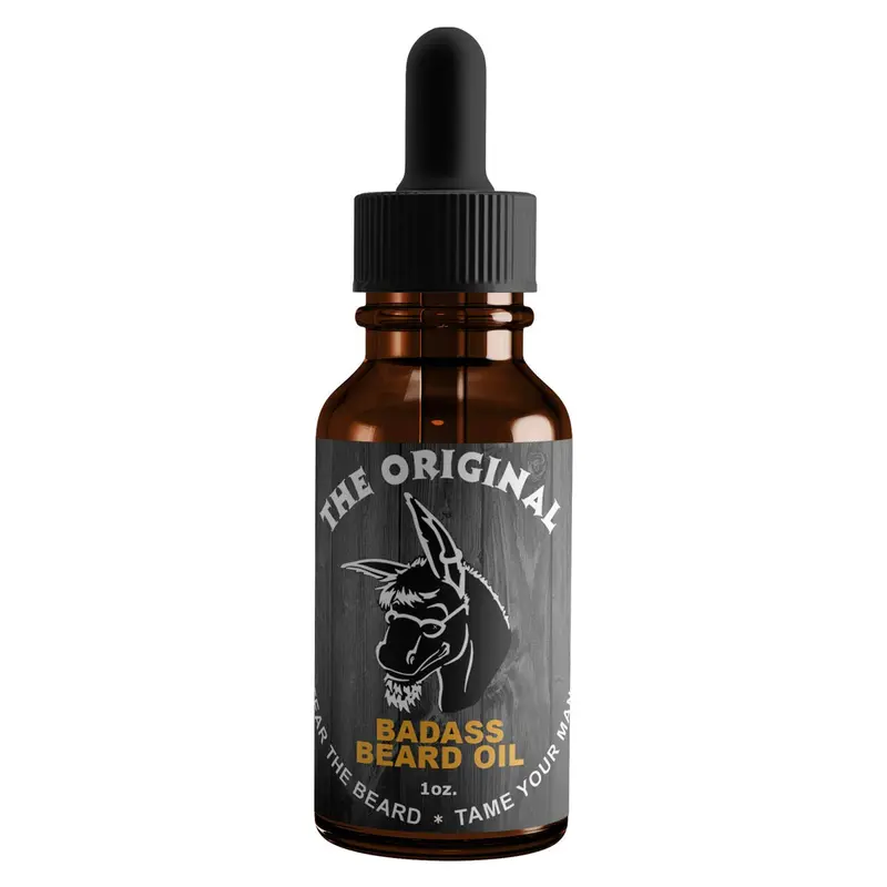 Huile Badass Beard Care pour hommes – Senteur Originale, 1 oz – Ingrédients 100% naturels, barbe et moustache douces et saines