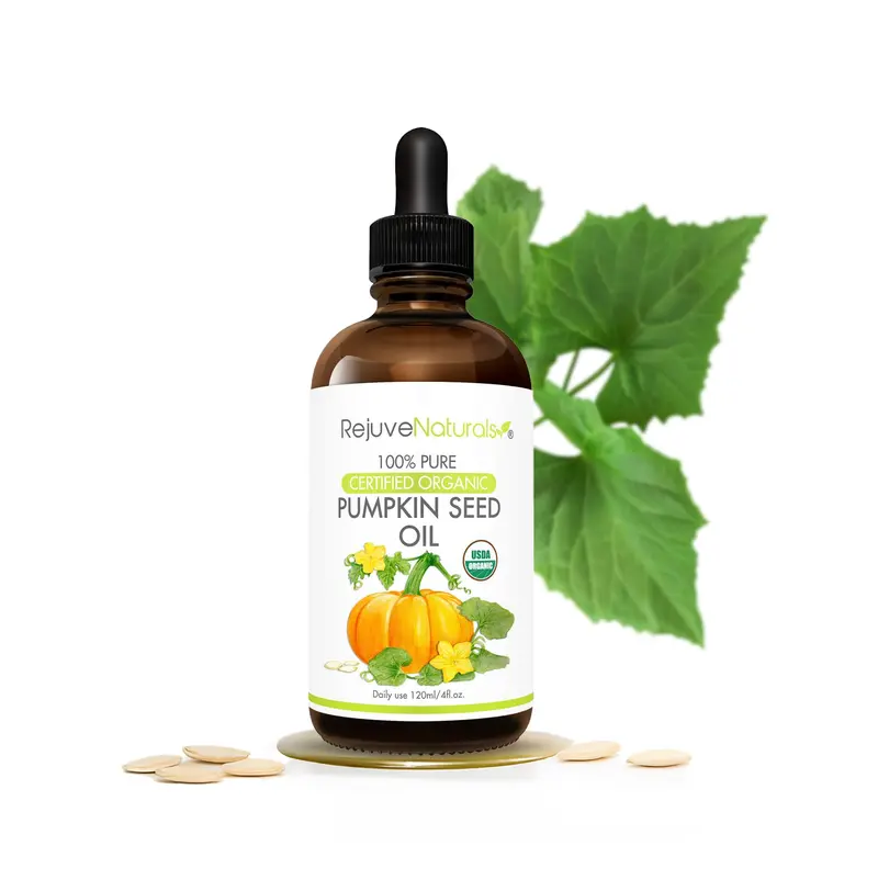 Huile Biologique de Graines de Citrouille RejuveNaturals – Pure et Presse à Froid, 4 oz | Hydratation et Soin Capillaire