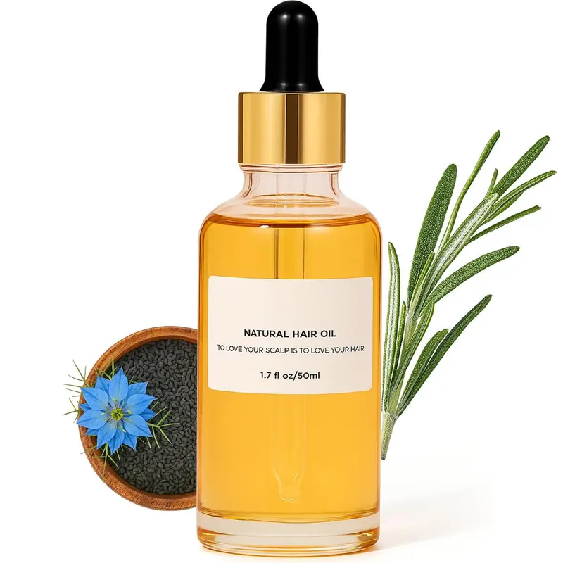 Huile capillaire WOVOEO au romarin, coco et amande – Soin cuir chevelu