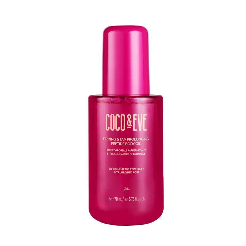 Huile corporelle Coco & Eve – Prolongatrice de bronzage et fermeté, tan naturel jusqu’à 28 jours