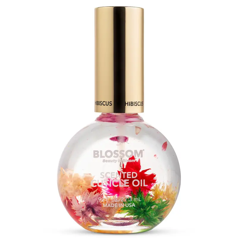Huile Cuticule Blossom – Hydratante pour Ongles, Fleurs Réelles Hibiscus, 27 ml, Fabriquée aux États‑Unis