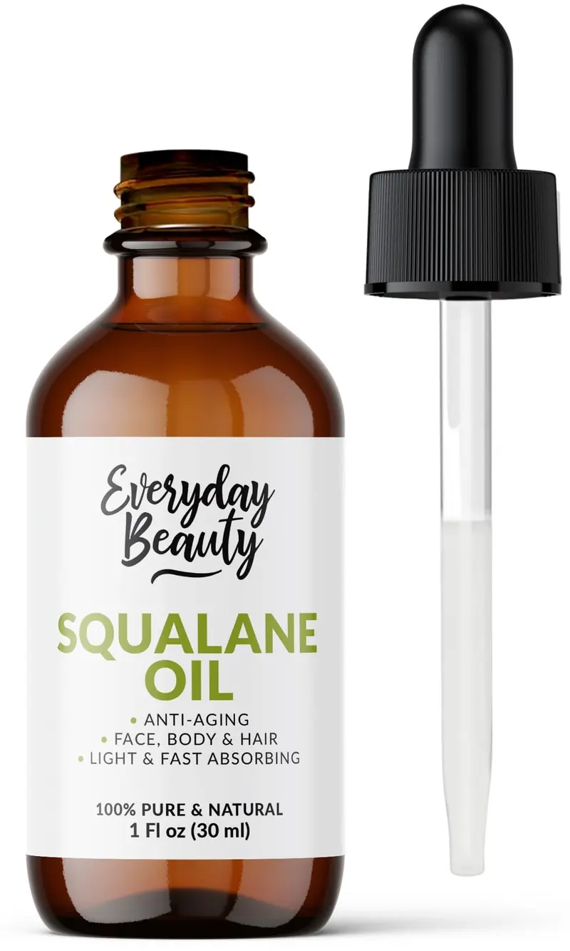 Huile de Squalane Pure 100% — Dérivée des Olives, Hydratation Polyvalente pour Visage et Cheveux | Everyday Beauty