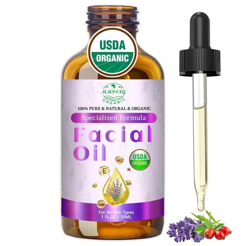 Huile Visage Bio MMPANG – Lavande, Rosehip, Encens, Grenade et Vitamine E | Pressée à froid 30 ml