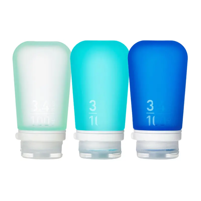 humangear GoToob+ 3-Pack Large – Bouteilles de voyage réutilisables, bouchon verrouillable
