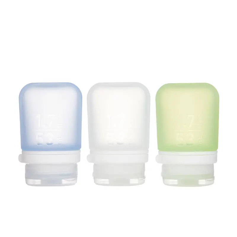 humangear GoToob+ Pack de 3 – Bouteilles voyage en silicone (53 ml), bouchon verrouillable