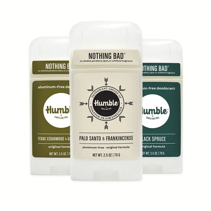 HUMBLE BRANDS Déodorant Original – Formule Sans Aluminium, Parfum Terreux (Cèdre Texas, Palo Santo, Épinette Noire) - Pack de 3