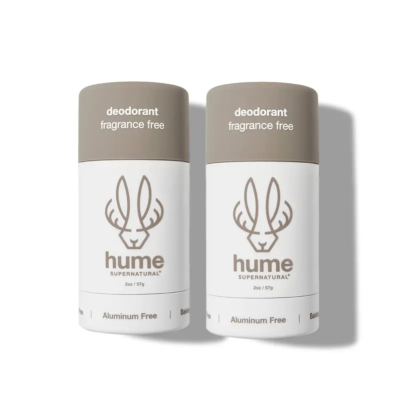 Hume Supernatural Déodorant Sans Aluminium – Probiotiques & Végétal, Sans Parfum, Lot de 2